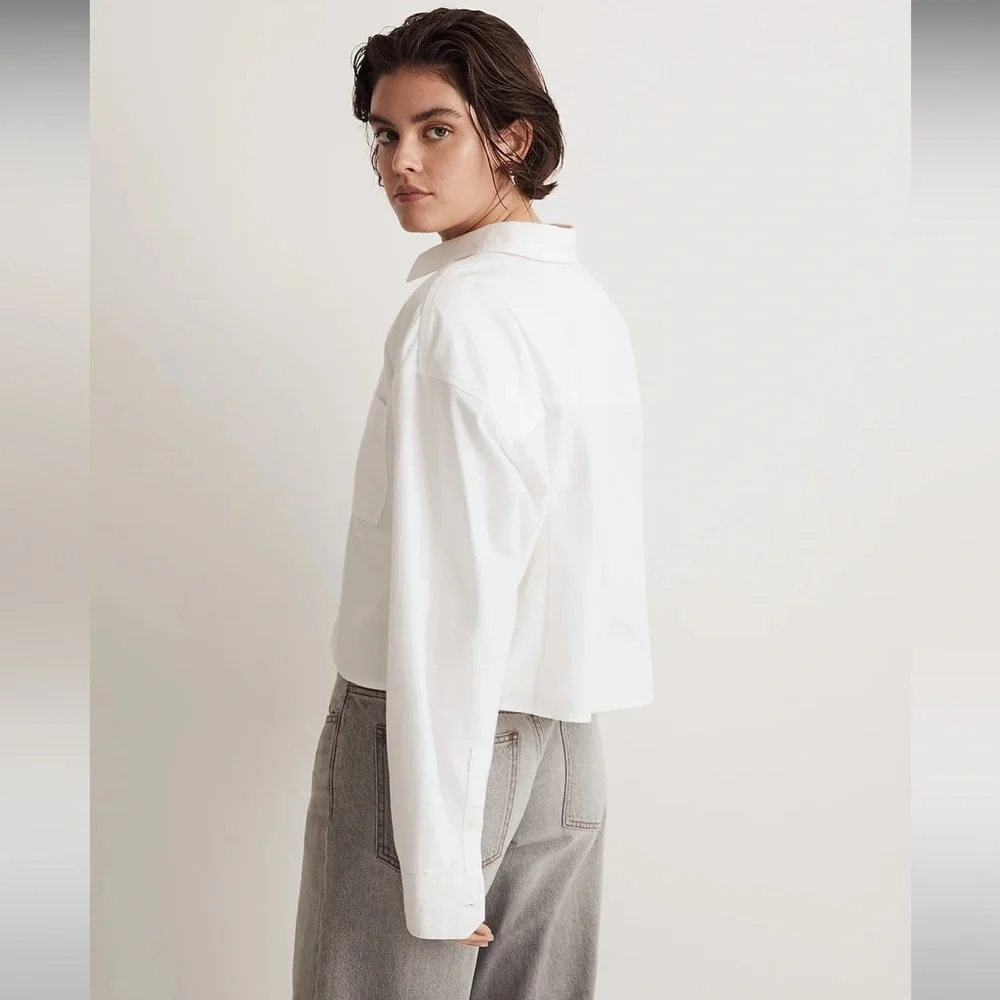 Madewell Signature Oxford Crop Shirt - Picture 3 of 7